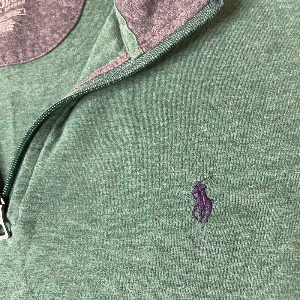 Polo Ralph Lauren Mens XL Green 1/4 Zip Long Sleeve Pullover Sweater - Picture 6 of 9
